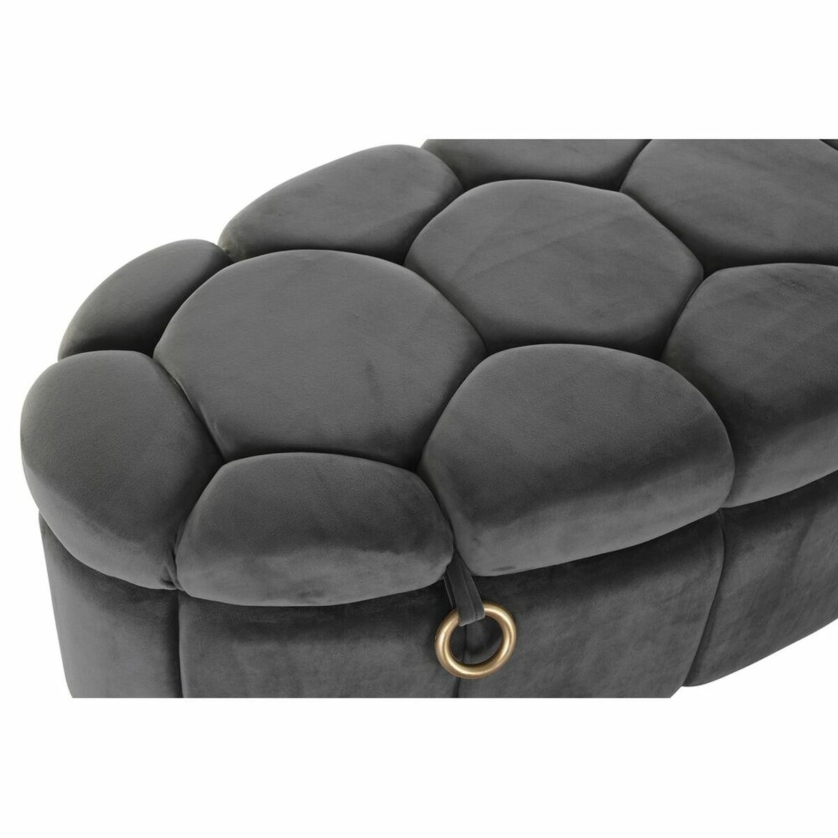 Sittpall DKD Home Decor   Grå Metall Polyester (125 x 56 x 53 cm) - 4