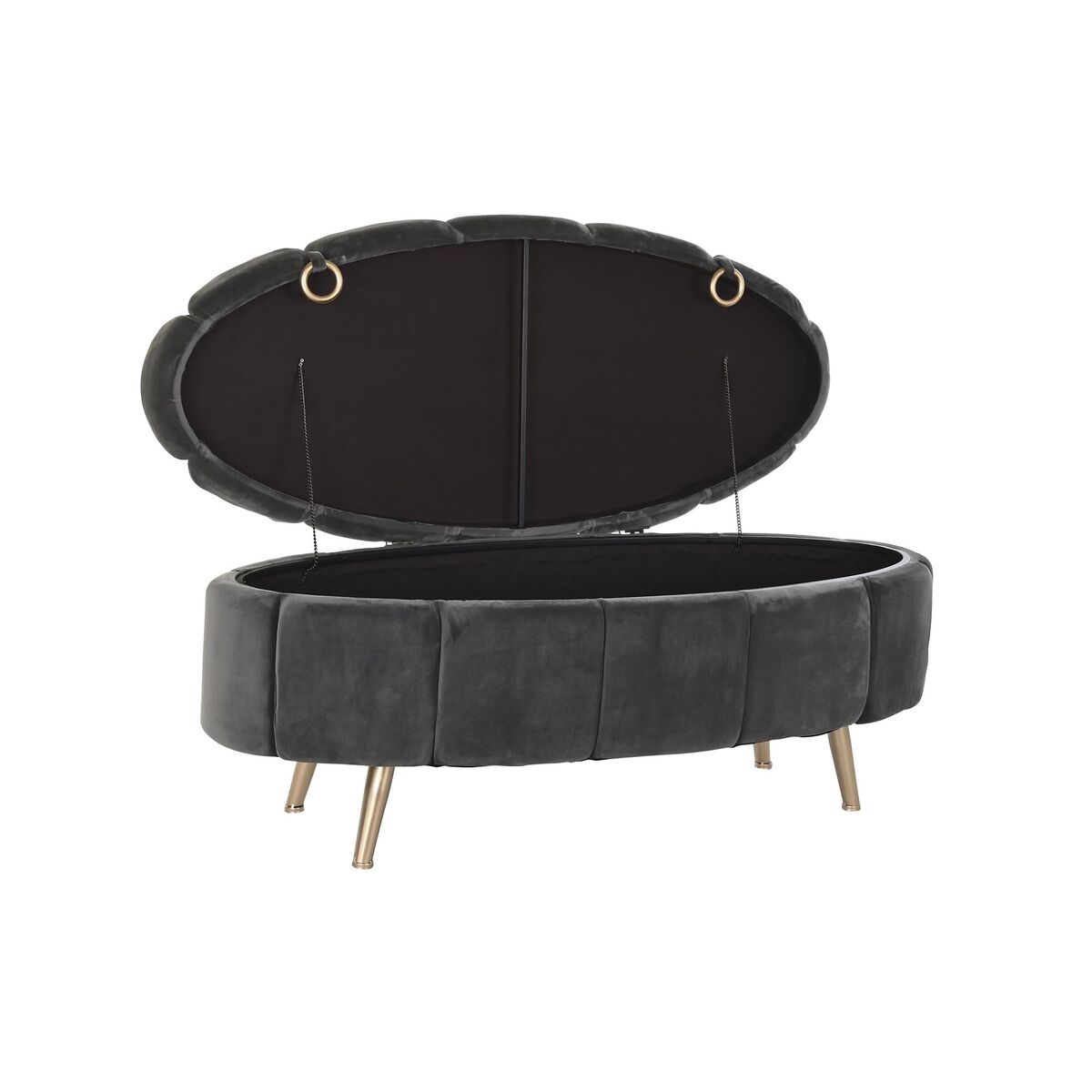 Sittpall DKD Home Decor   Grå Metall Polyester (125 x 56 x 53 cm) - 6