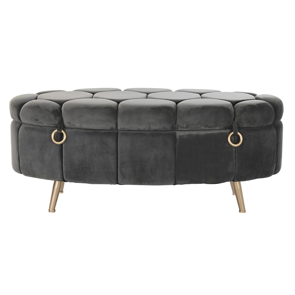 Sittpall DKD Home Decor   Grå Metall Polyester (125 x 56 x 53 cm) - 5