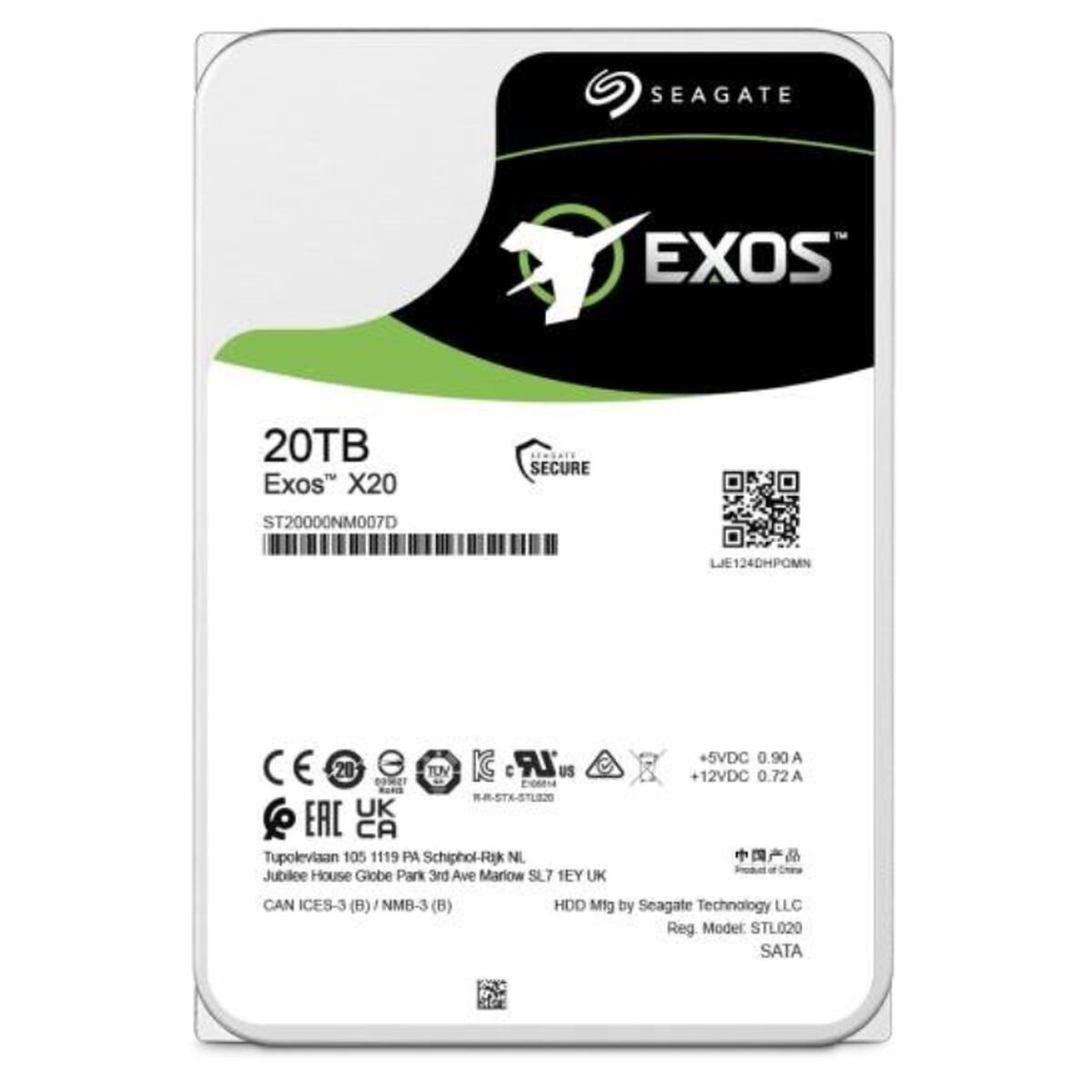Hårddisk Seagate ST20000NM007D 20TB 3.5"