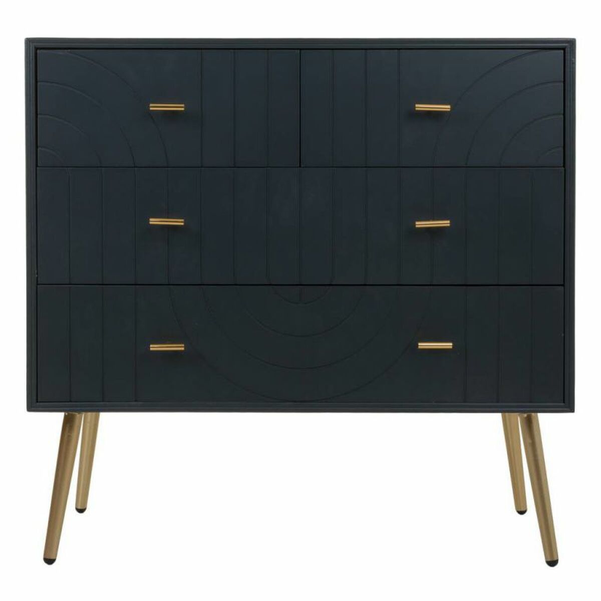 Kommod Alexandra House Living Gyllene Mörkgrå Trä MDF 78 x 37 x 80 cm - 3
