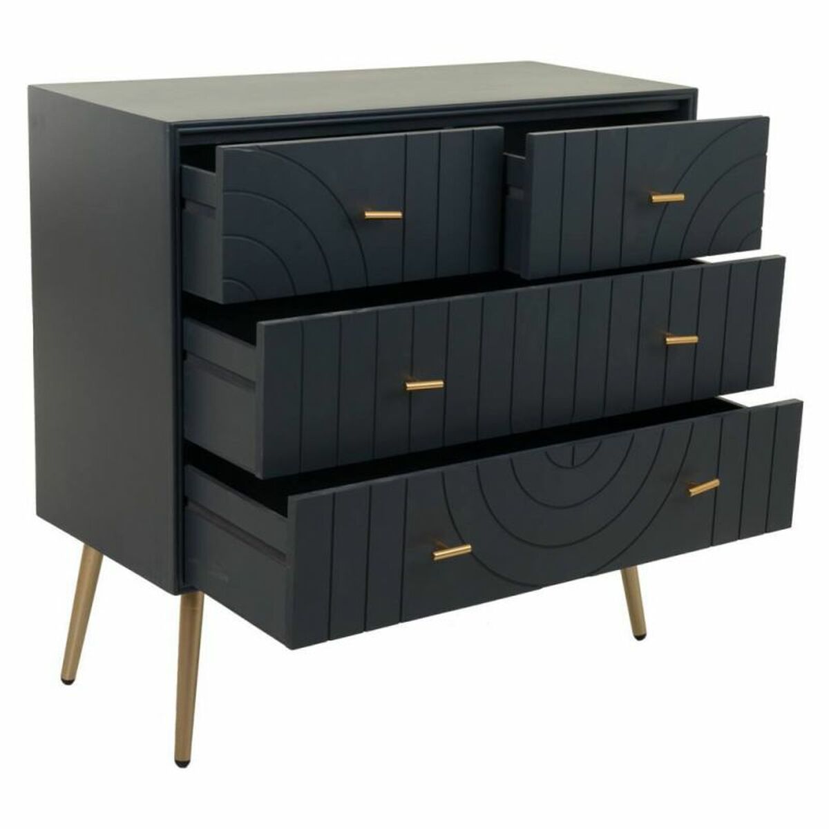 Kommod Alexandra House Living Gyllene Mörkgrå Trä MDF 78 x 37 x 80 cm - 4