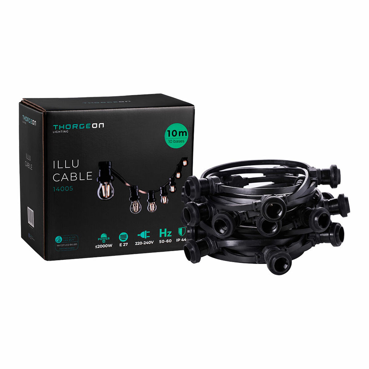 Ljusgirlang Thorgeon Svart 2000 W 10 m 10