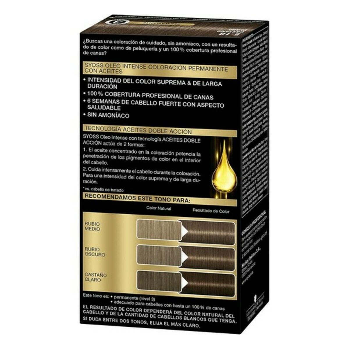 Permanent färg Syoss Olio Intense Ljusbrun Nº 5,10 Platinablont Nº 5.10-Castano Claro - 5
