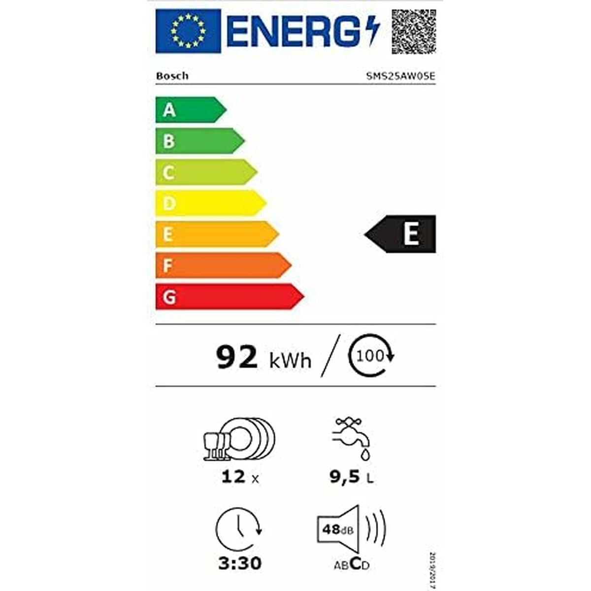 Diskmaskin BOSCH SMS25AW05E Vit 60 cm - 6