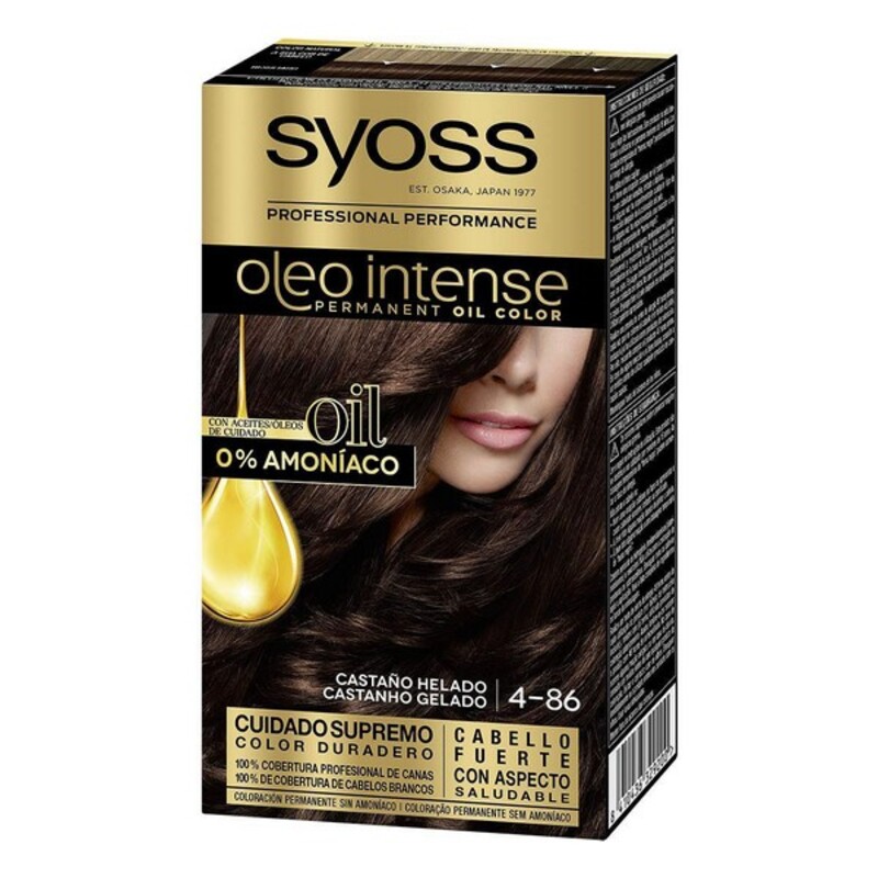 Permanent färg Syoss Olio Intense Kallt kastanjebrunt Nº 4,86 Platinablont Nº 4.86-Castano Helado