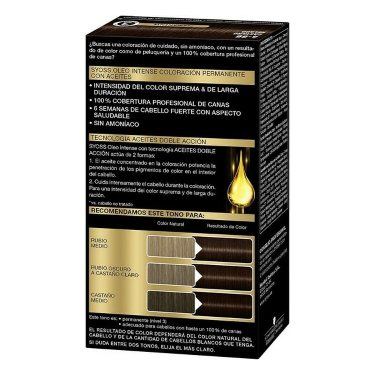 Permanent färg Syoss Olio Intense Kallt kastanjebrunt Nº 4,86 Platinablont Nº 4.86-Castano Helado - 5