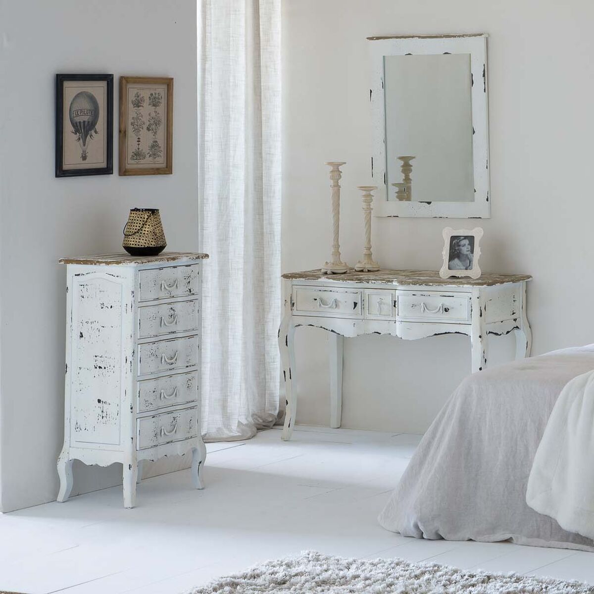 Byrå Alexandra House Living Vit Granträ Trä MDF 40 x 98 x 50 cm - 3