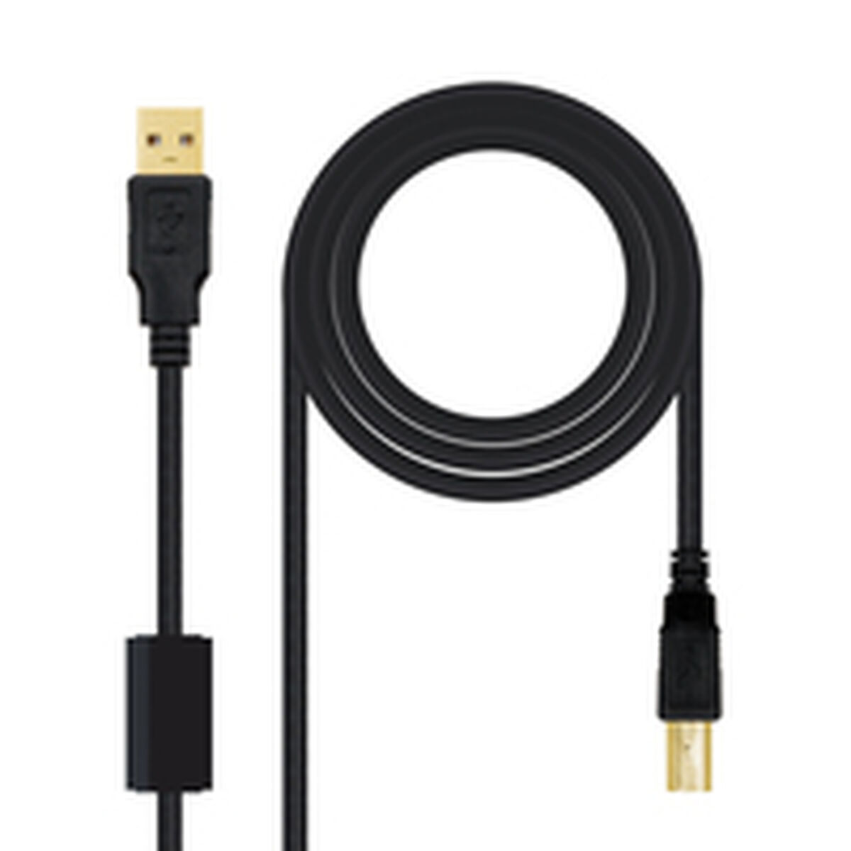 USB 2.0 A till USB B Kabel NANOCABLE 10.01.1203 Svart 3 m (1 antal) - 4