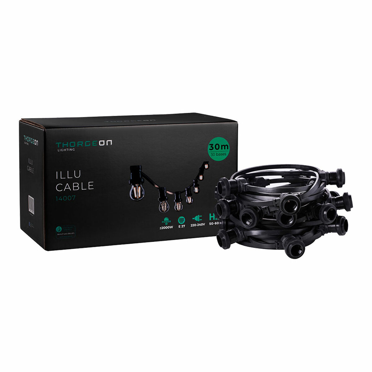 Ljusgirlang Thorgeon Svart 2000 W 30 m 30