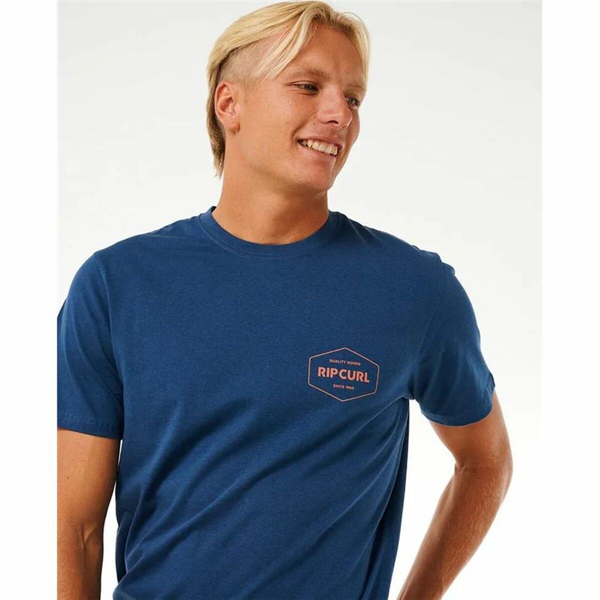 T-shirt med kortärm Herr Rip Curl Stapler  Blå - 4