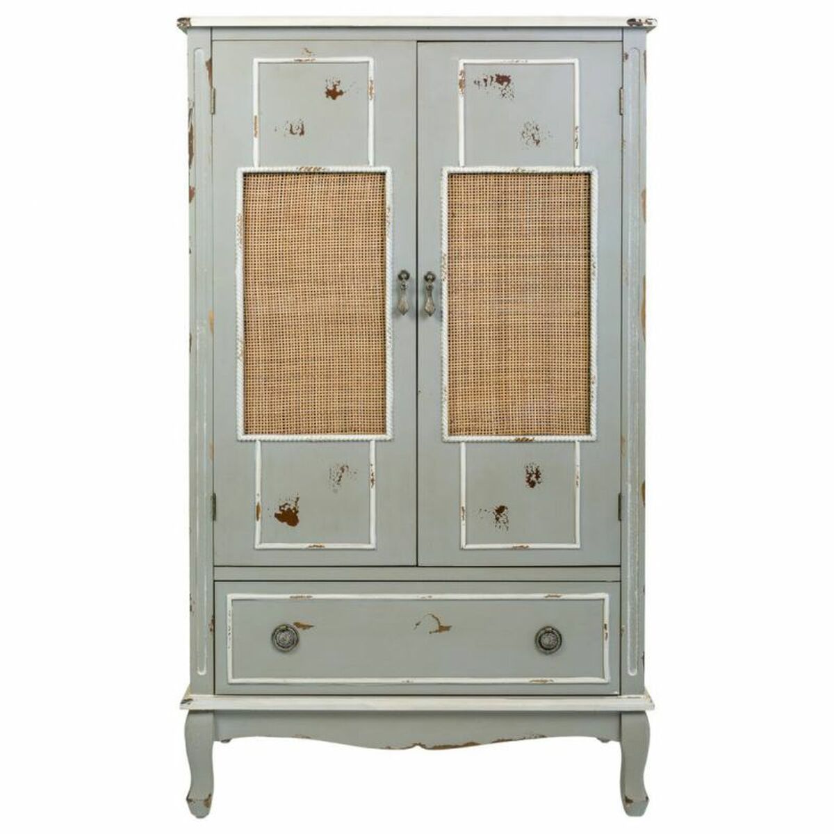Skåp Alexandra House Living Grå Rattan Granträ Trä MDF 42 x 138 x 80 cm - 3