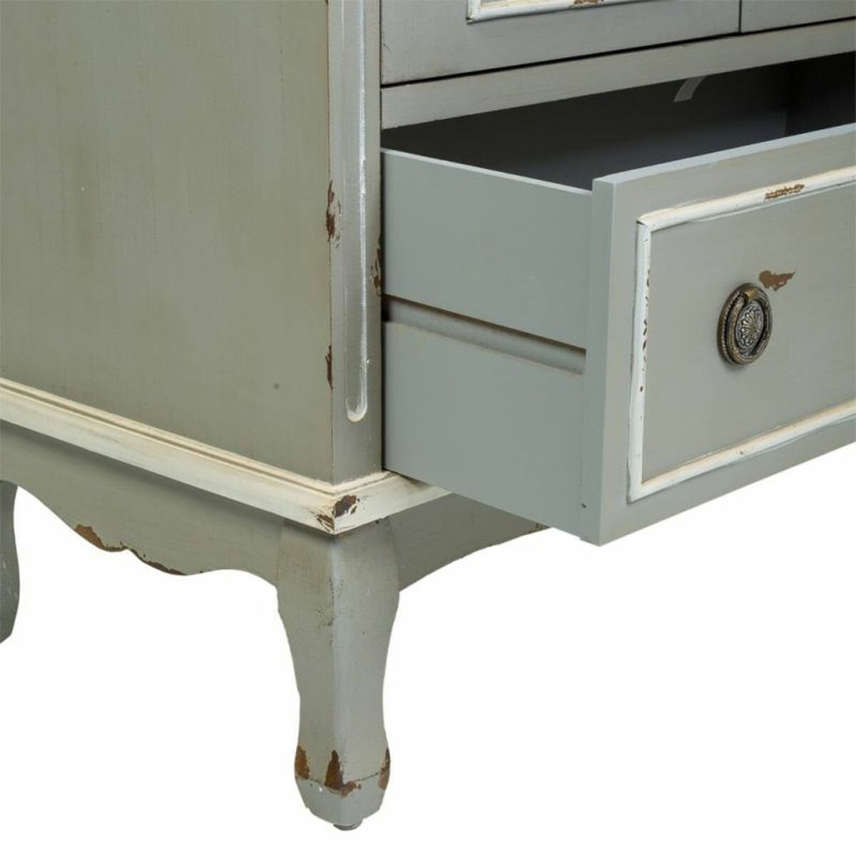 Skåp Alexandra House Living Grå Rattan Granträ Trä MDF 42 x 138 x 80 cm - 6