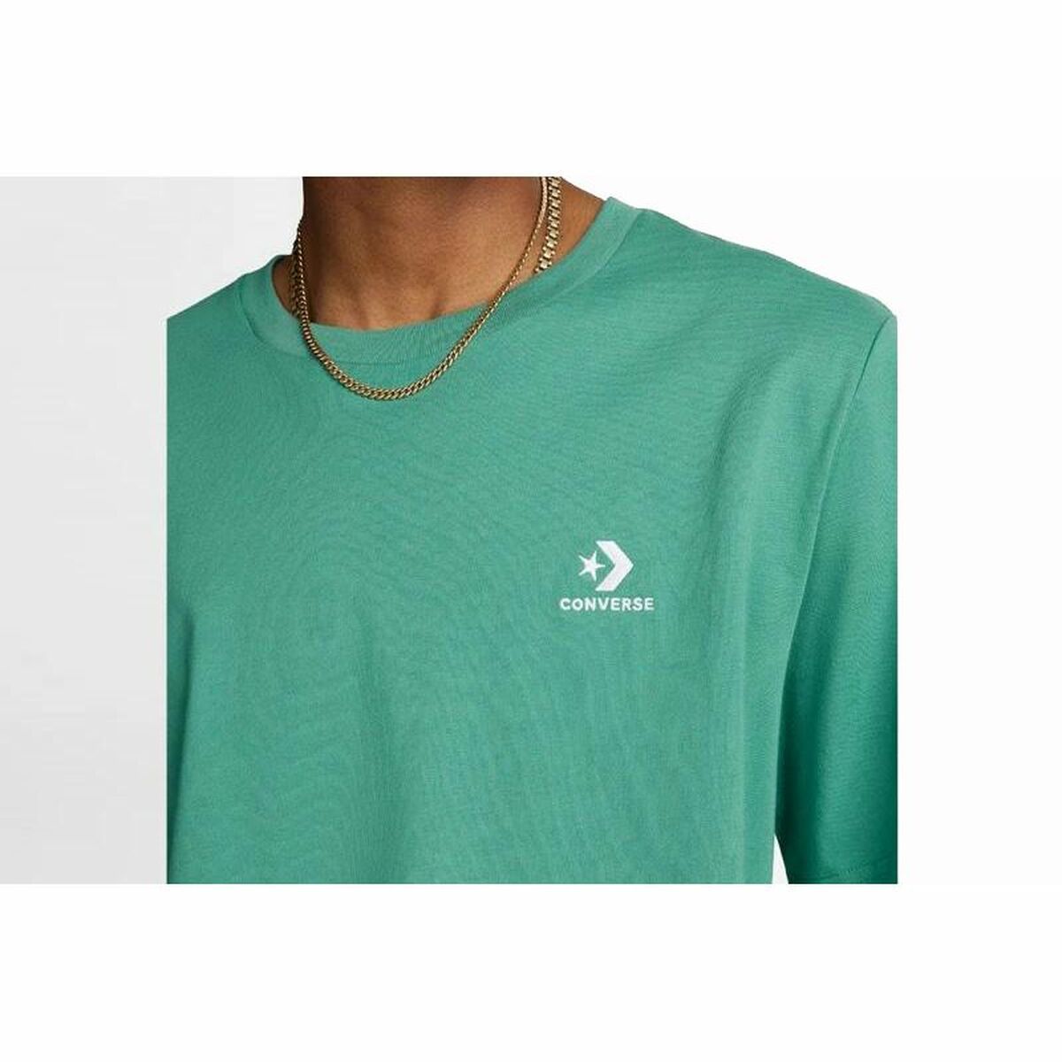 T-shirt med kortärm Unisex Converse Classic Fit Left Chest Star Chevron Grön - 3
