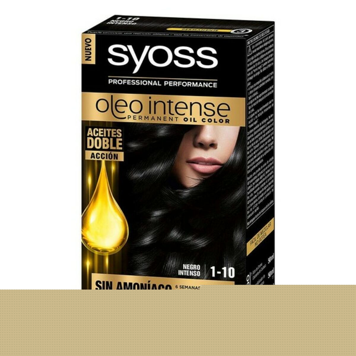 Permanent färg Syoss Olio Intense Svart Intenzivno Nº 1,10 Platinablont Nº 1.10-Negro Intenso - 2