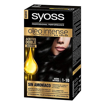 Permanent färg Syoss Olio Intense Svart Intenzivno Nº 1,10 Platinablont Nº 1.10-Negro Intenso