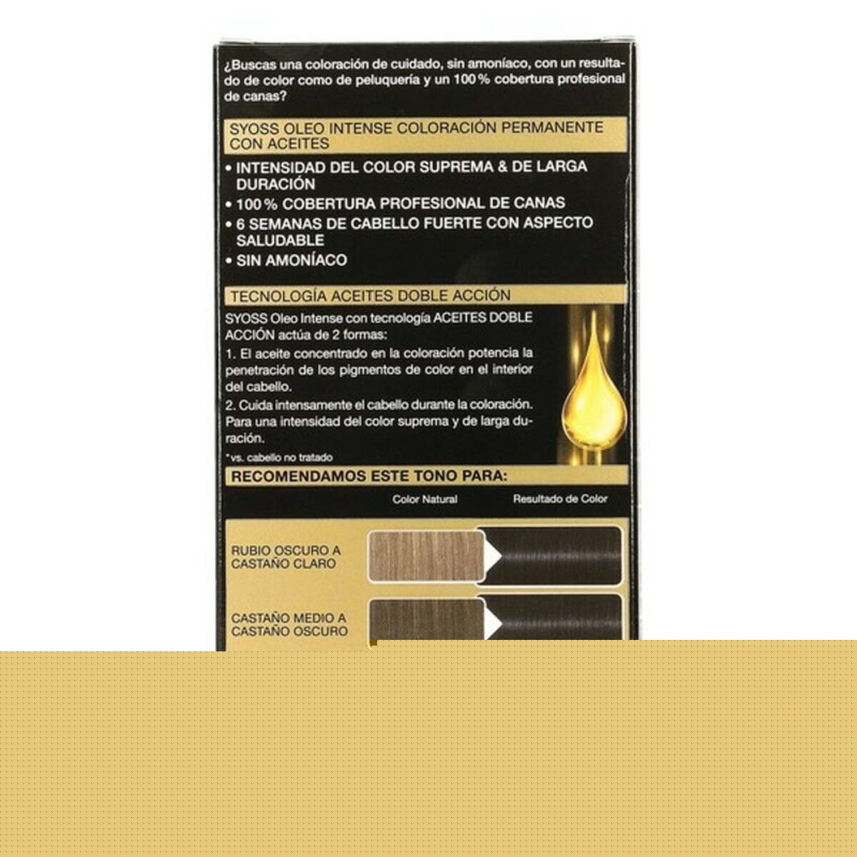 Permanent färg Syoss Olio Intense Svart Intenzivno Nº 1,10 Platinablont Nº 1.10-Negro Intenso - 3