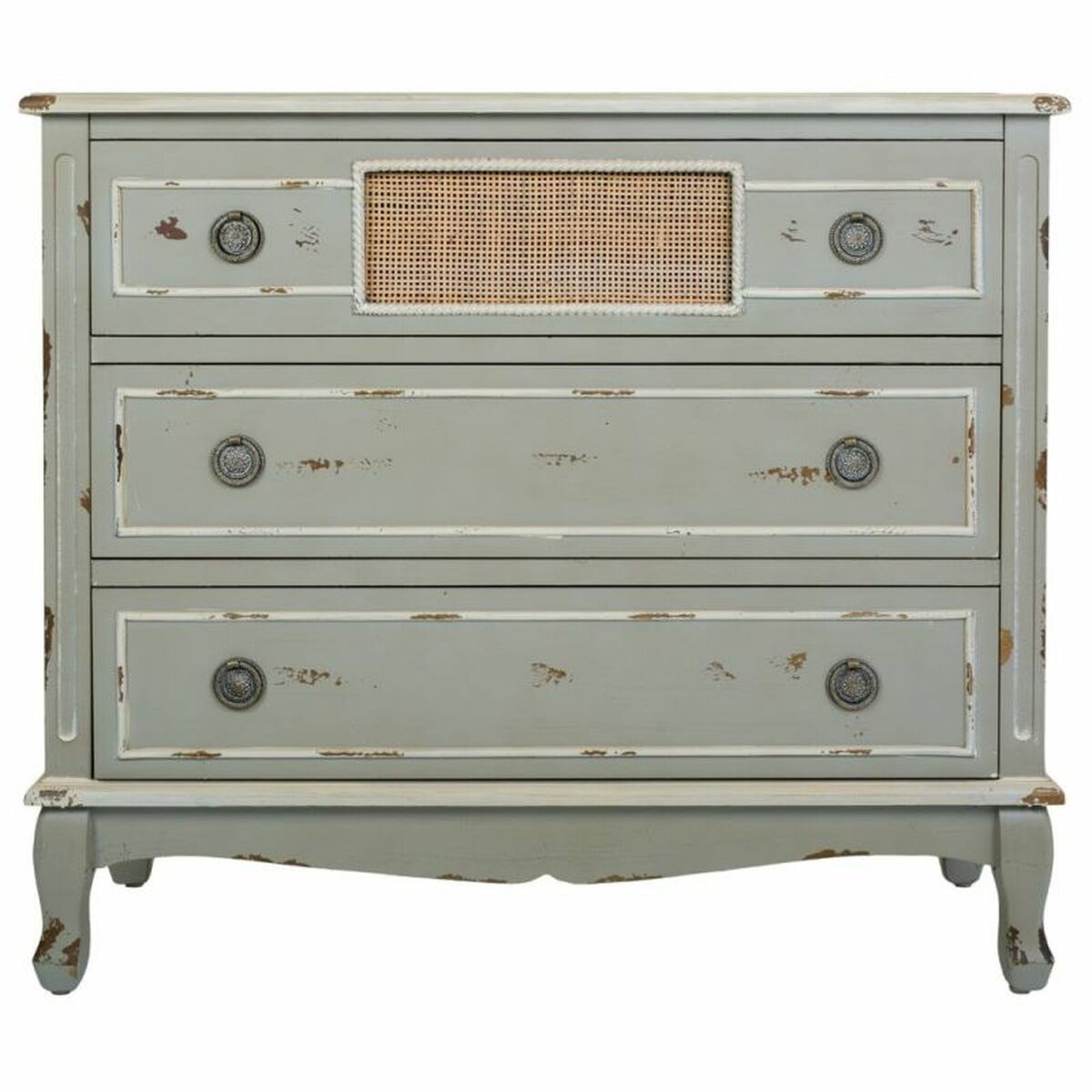 Kommod Alexandra House Living Grå Rattan Granträ Trä MDF 38 x 80 x 90 cm - 3