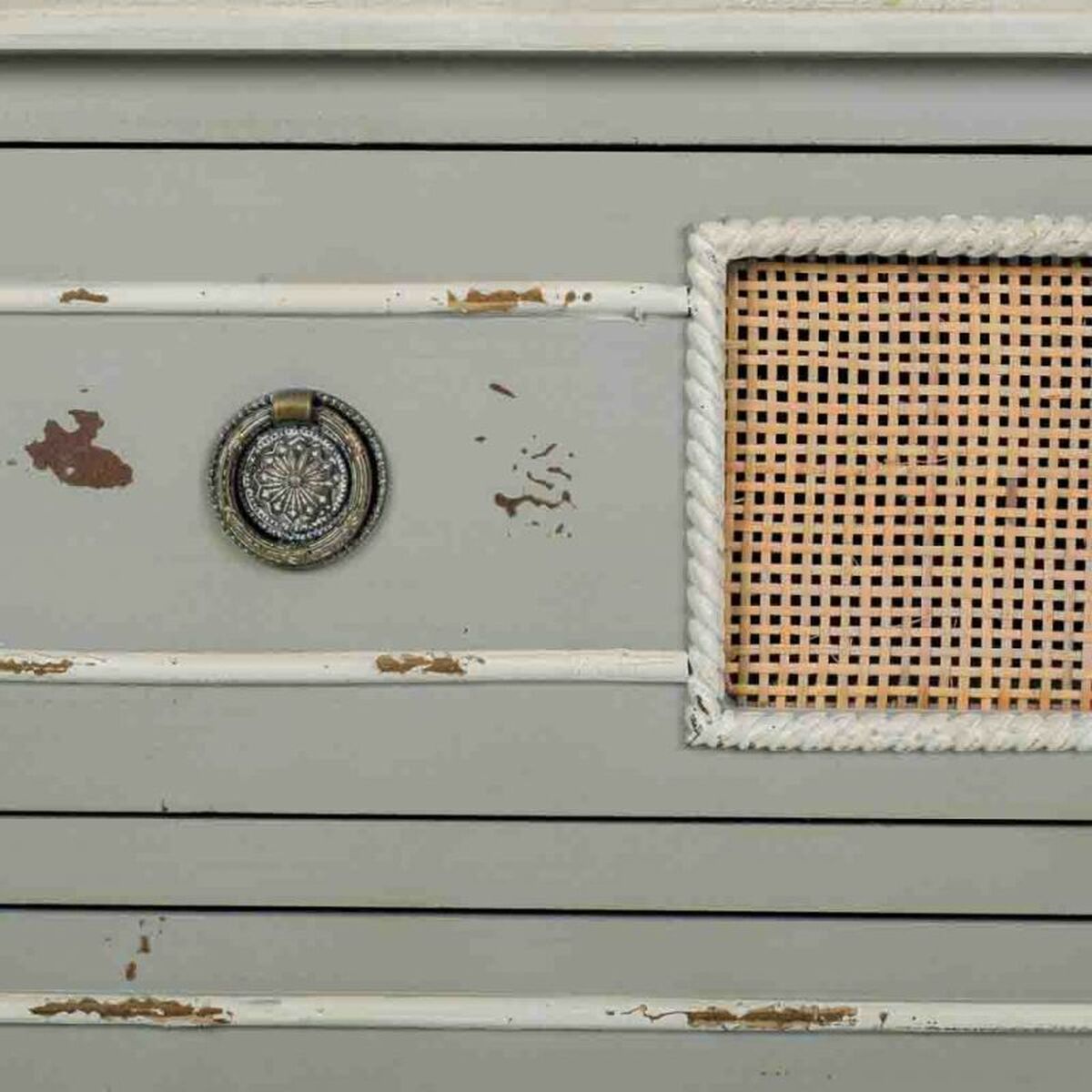 Kommod Alexandra House Living Grå Rattan Granträ Trä MDF 38 x 80 x 90 cm - 7