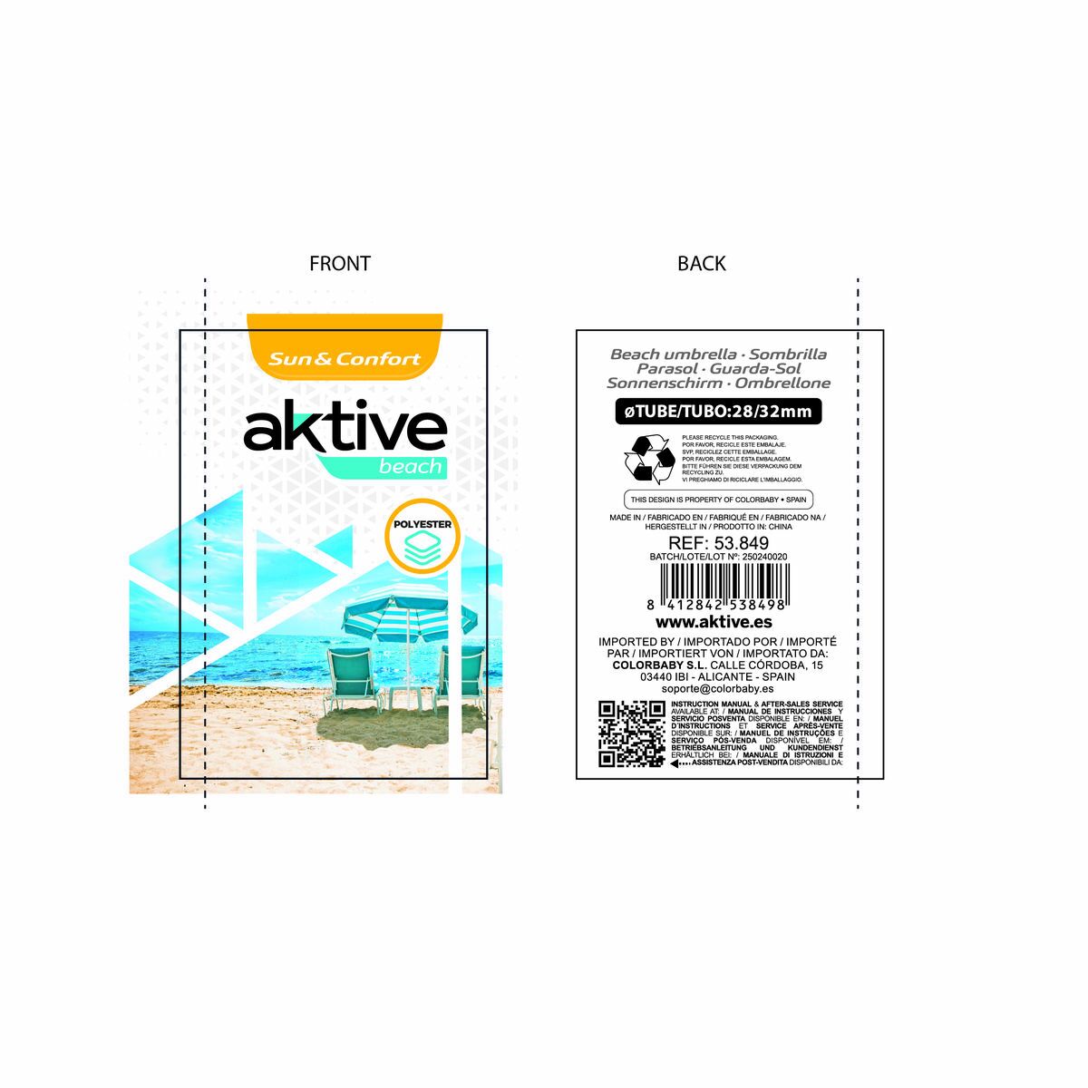 Paraply Aktive Röd 280 x 263 x 280 cm (4 antal) - 5