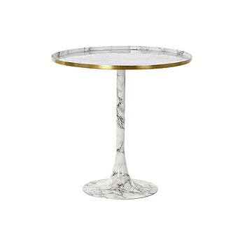 Sidobord DKD Home Decor Vit Gyllene 51 x 51 x 51 cm