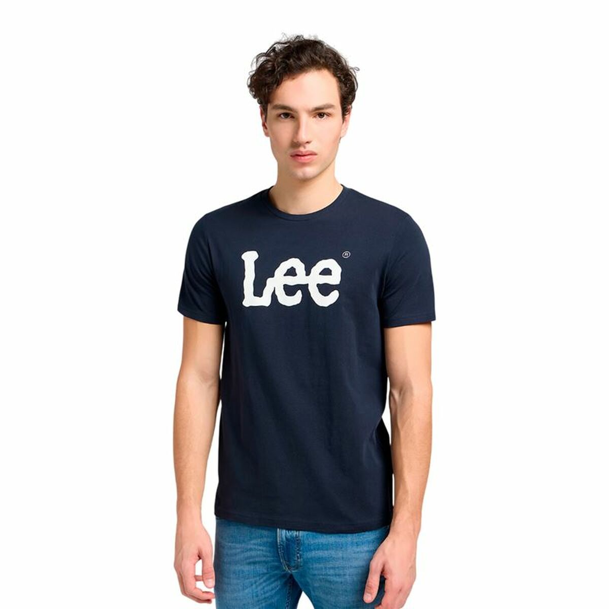 T-shirt med kortärm Herr Lee Wobbly Logo Tee Marinblå