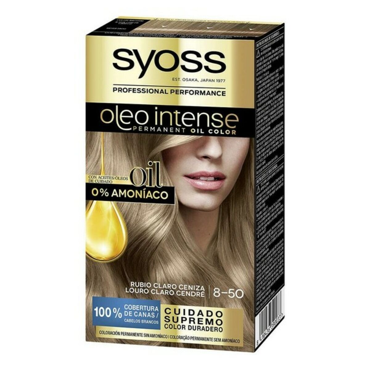 Permanent färg Syoss Olio Intense Ljust askblont Nº 8,50 Platinablont Nº 8.50-Rubio Ceniza - 4