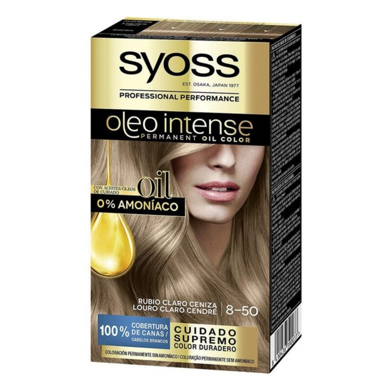 Permanent färg Syoss Olio Intense Ljust askblont Nº 8,50 Platinablont Nº 8.50-Rubio Ceniza