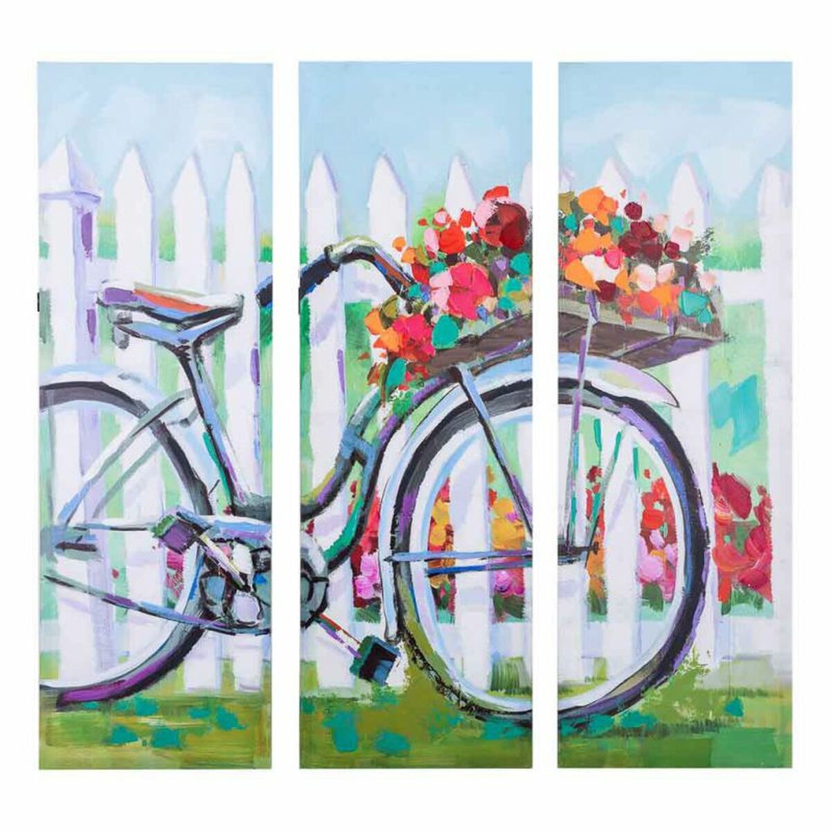 Tavla Alexandra House Living Bike Kanvas Granträ 90 x 3 x 30 cm - 2