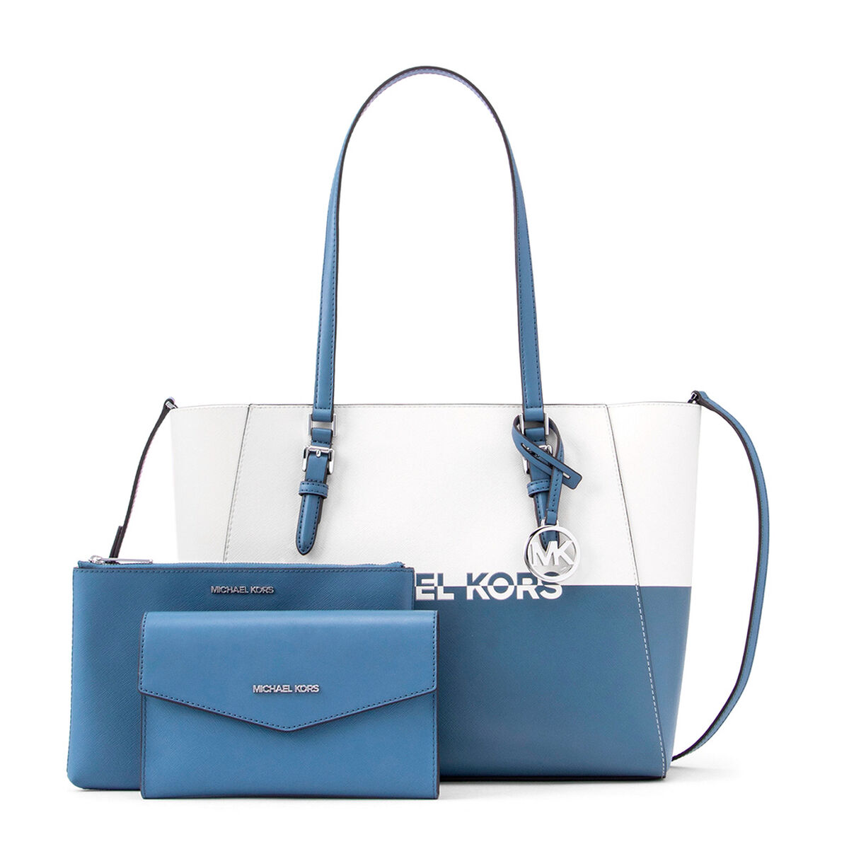 Damväska Michael Kors CHARLOTE-DENIM-MULTI Blå 27 x 34 x 11 cm