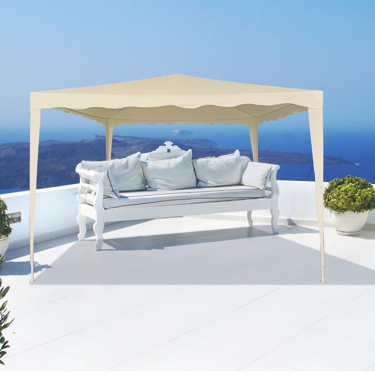 Gazebo Aktive 300 x 240 x 300 cm Metall Polyester Kräm - 4