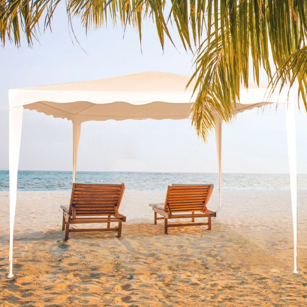 Gazebo Aktive 300 x 240 x 300 cm Metall Polyester Kräm - 6