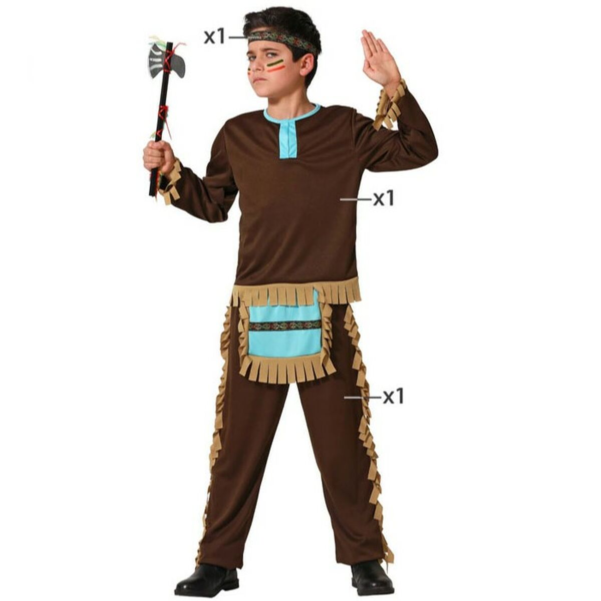 Maskeraddräkt för barn Blå American Indian
