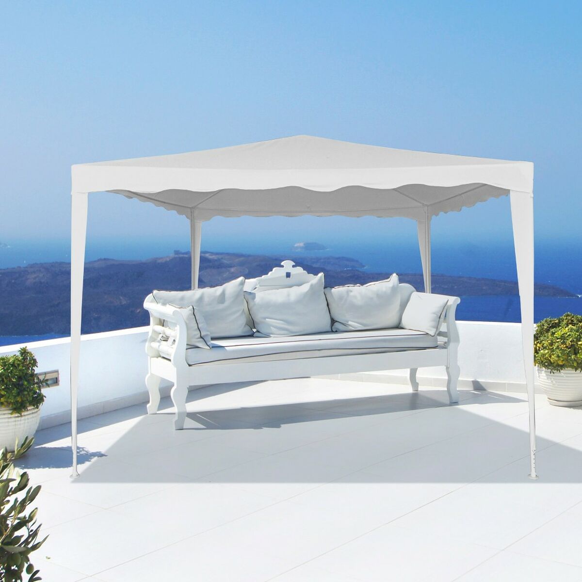 Gazebo Aktive 300 x 250 x 300 cm Stål Vit Plast - 4