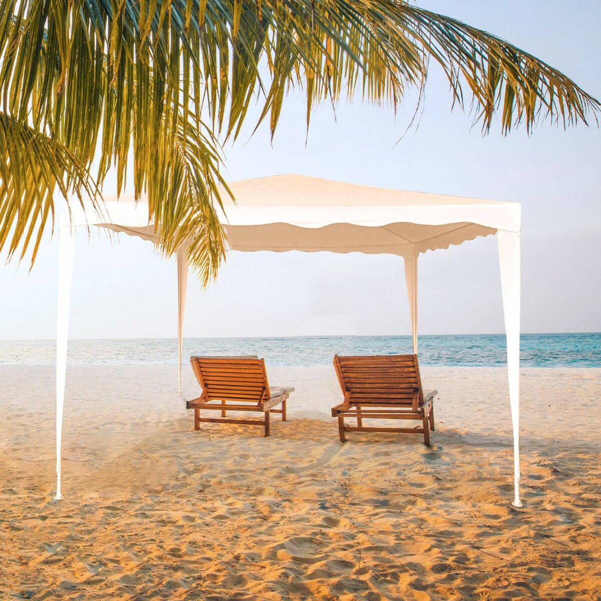 Gazebo Aktive 300 x 250 x 300 cm Stål Vit Plast - 6