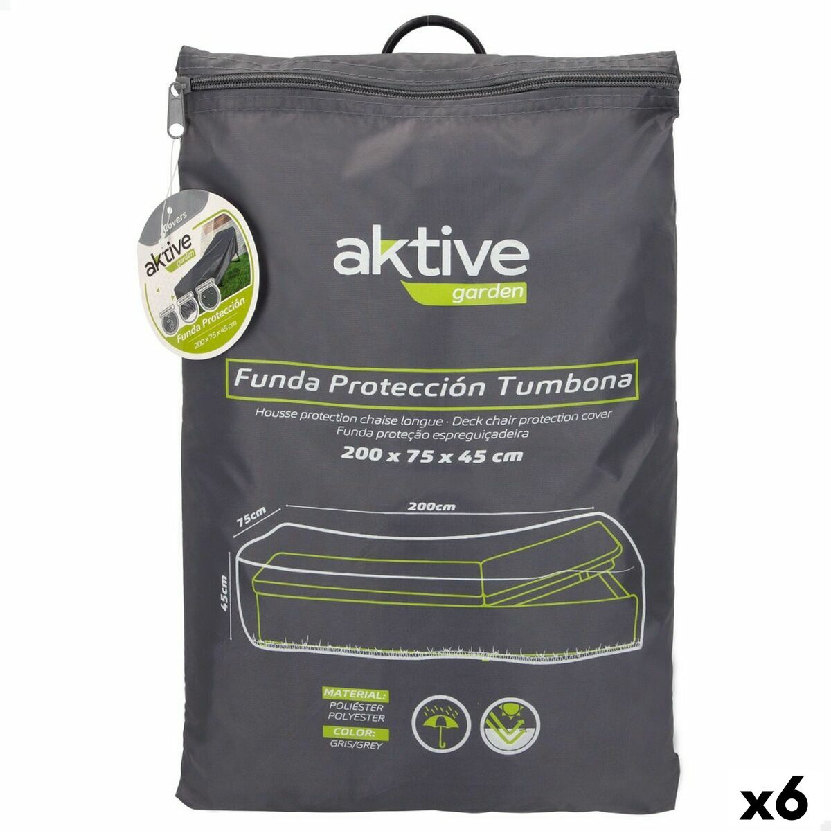 Skyddsväska Aktive 200 x 45 x 75 cm (6 antal) - 6