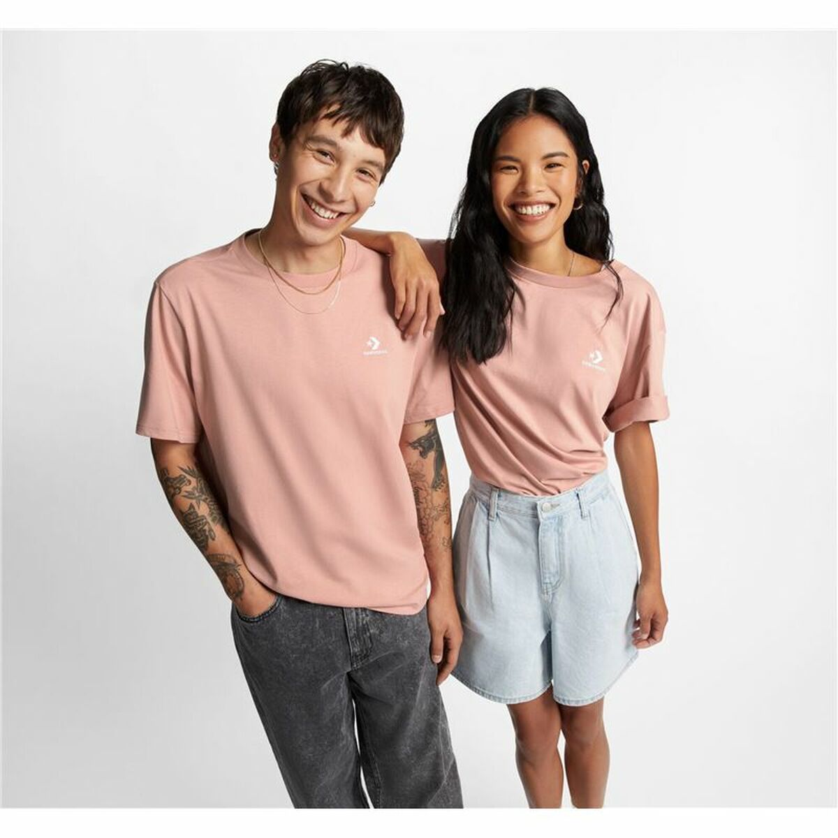 T-shirt med kortärm Unisex Converse Classic Fit Left Chest Star Chevron Rosa - 2