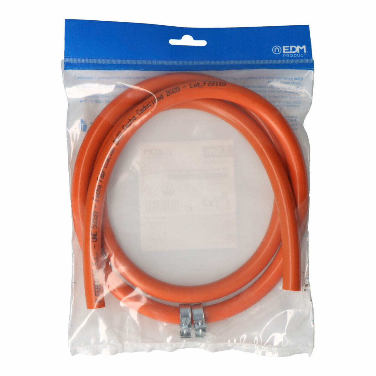 Butangasslang EDM 74195 Butaflex 1,5 m 9 x 15 mm Dubbla lager 2 klämma - 3