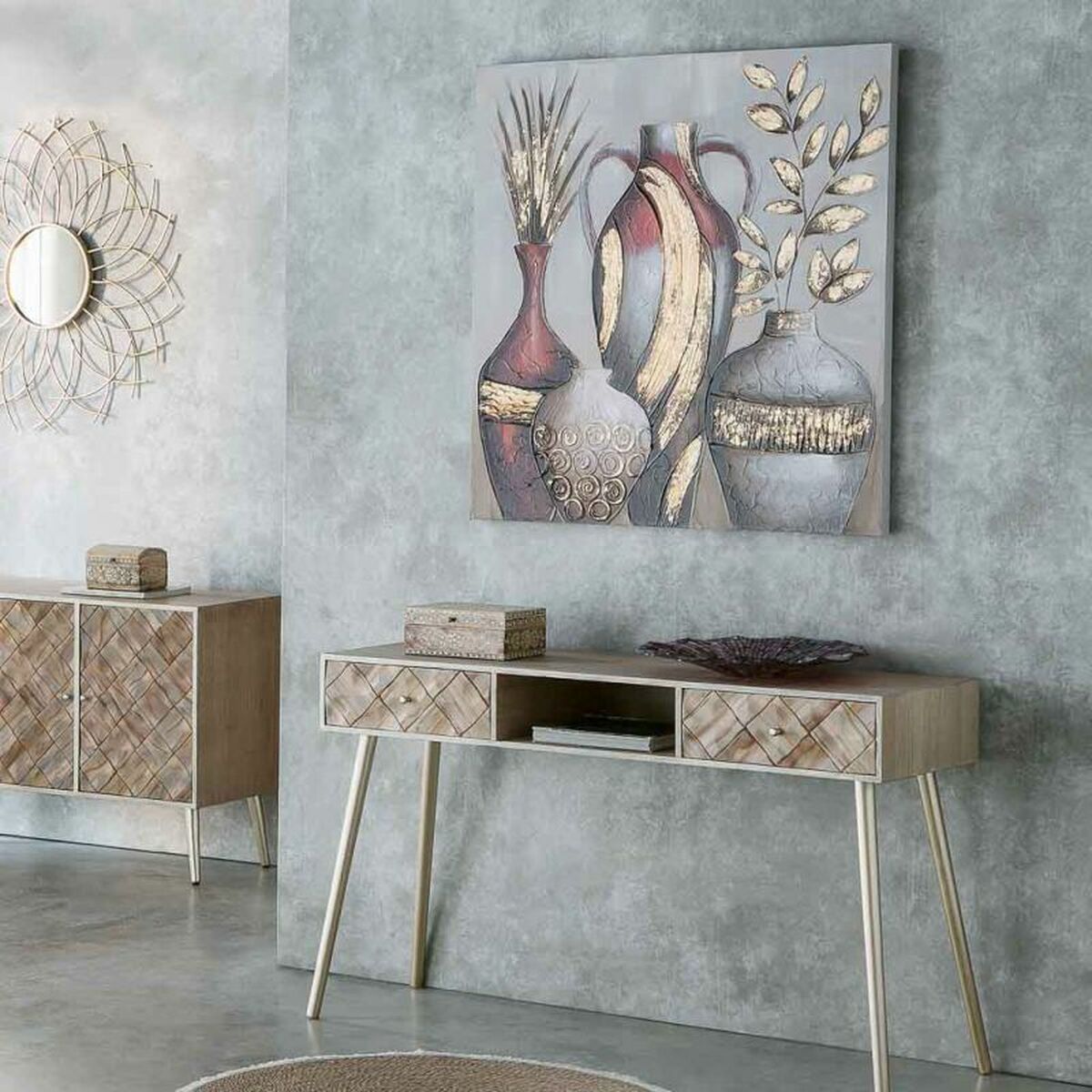 Tavla Alexandra House Living Kanvas Granträ 100 x 3 x 100 cm - 2