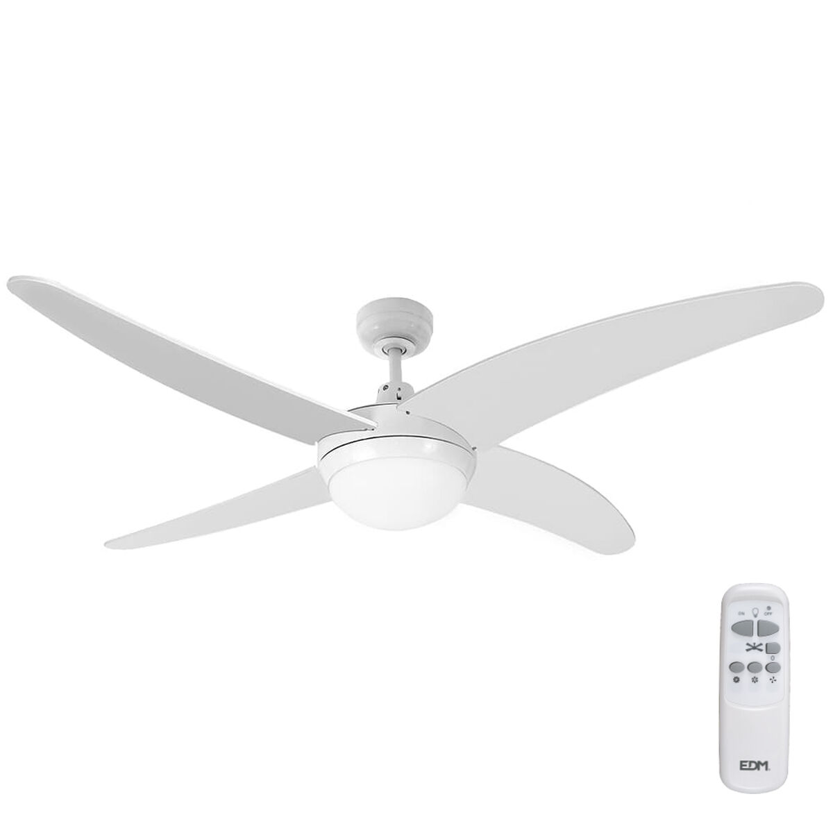 Takfläkt med belysning EDM 33806 Caspio Vit 60 W - 2