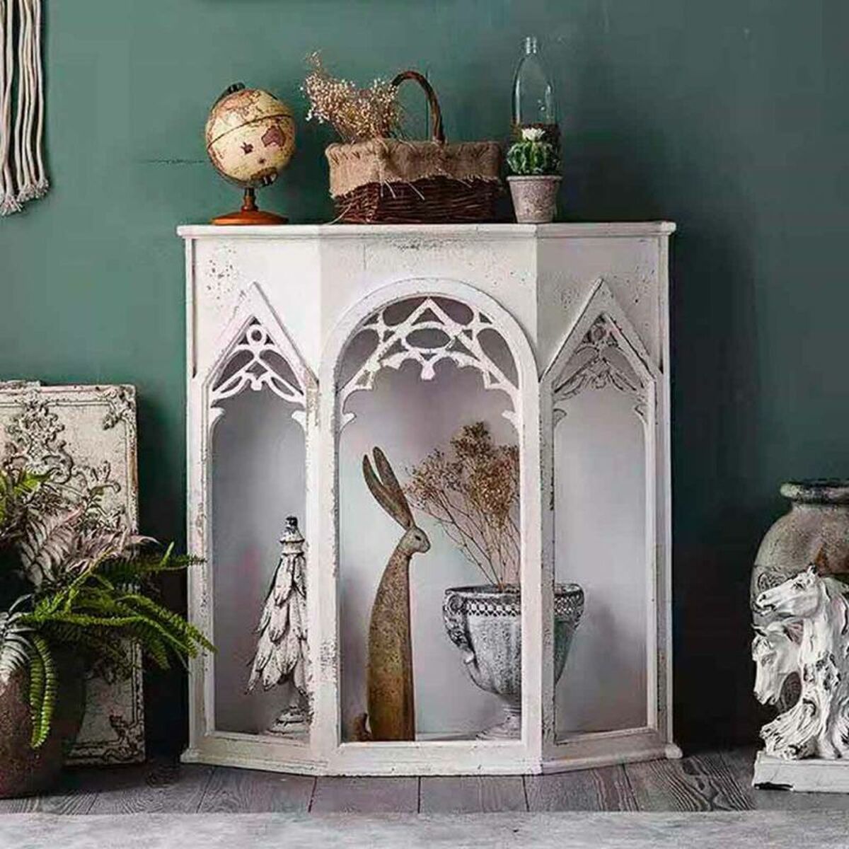 Öppen spis Alexandra House Living Granträ Trä MDF 26 x 81 x 72 cm - 3