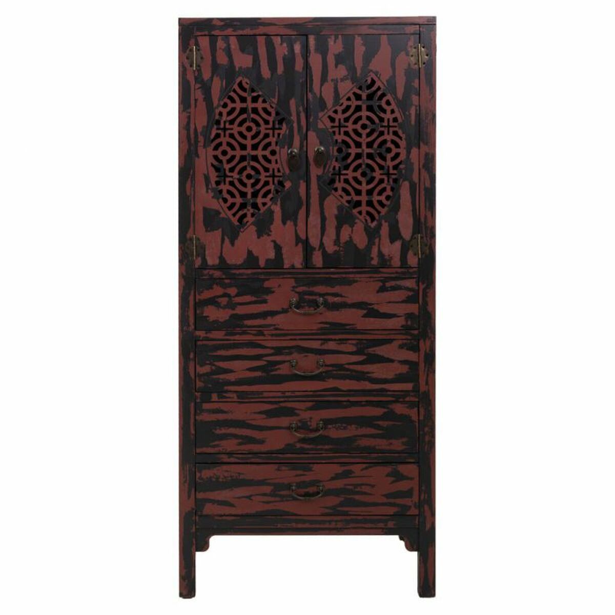Skåp Alexandra House Living Röd Granträ Trä MDF 40 x 140 x 60 cm - 3