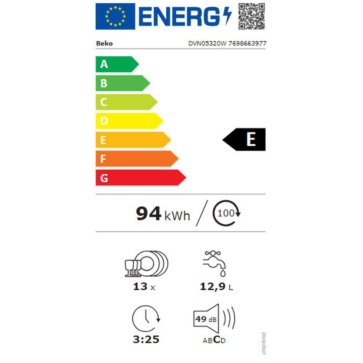 Diskmaskin BEKO DVN05320W Vit 60 cm - 4