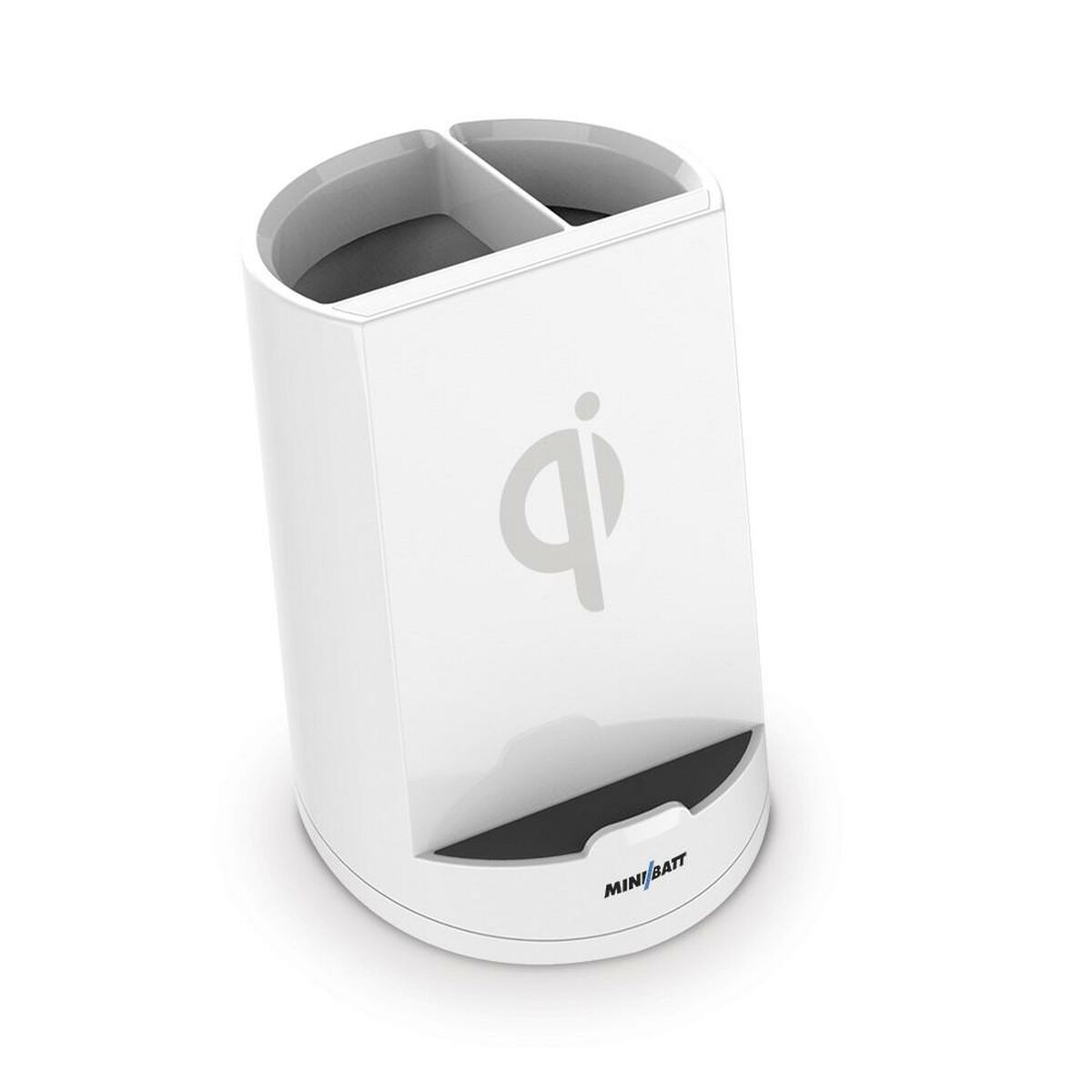 Trådlös laddare med mobilhållare MiniBatt Power Cup Stiftpenna Vit