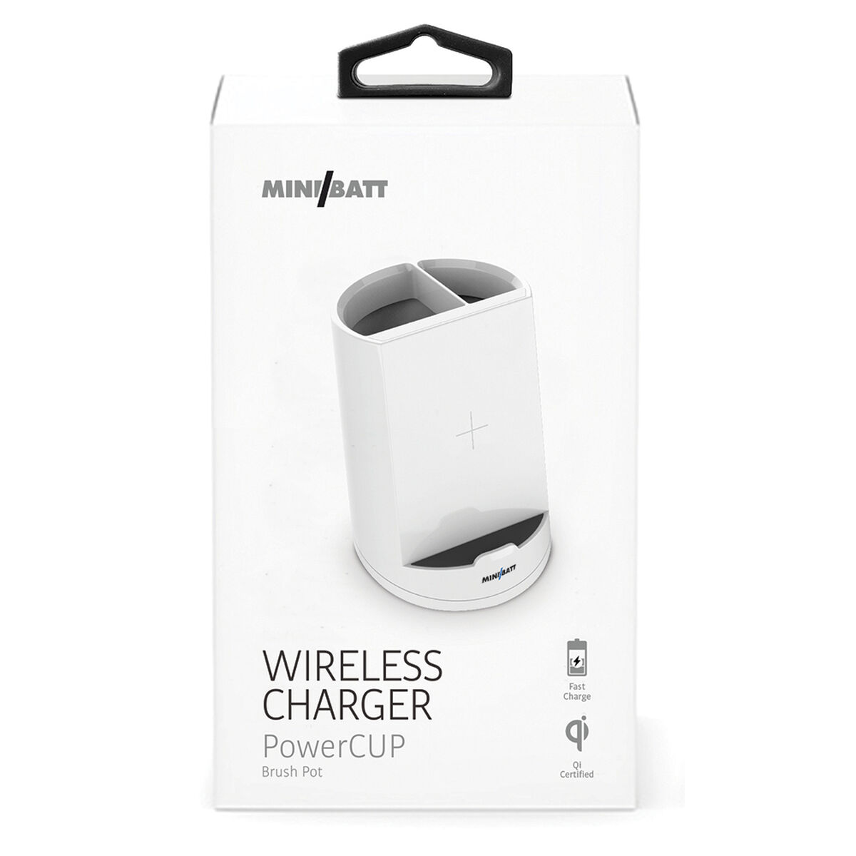 Trådlös laddare med mobilhållare MiniBatt Power Cup Stiftpenna Vit - 3