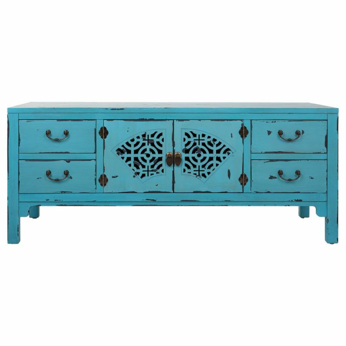 Flerfunktionslådor Alexandra House Living Blå Granträ Trä MDF 40 x 50 x 120 cm - 3