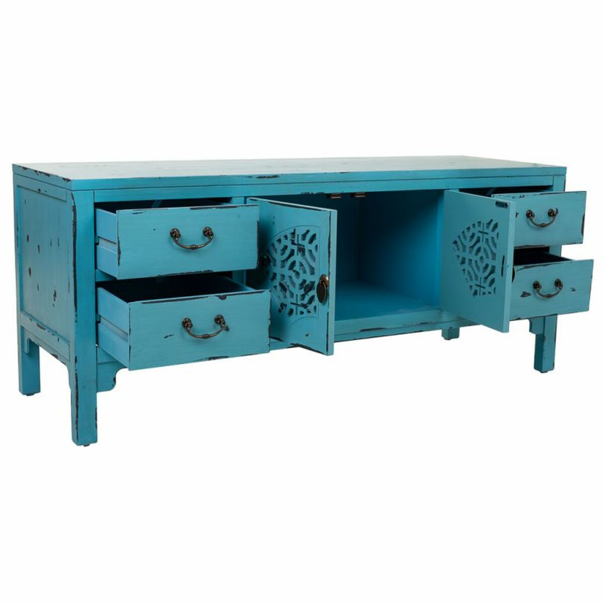 Flerfunktionslådor Alexandra House Living Blå Granträ Trä MDF 40 x 50 x 120 cm - 4