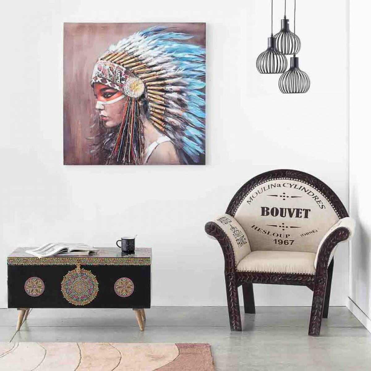 Tavla Alexandra House Living Life Kanvas Granträ 100 x 3 x 100 cm - 4