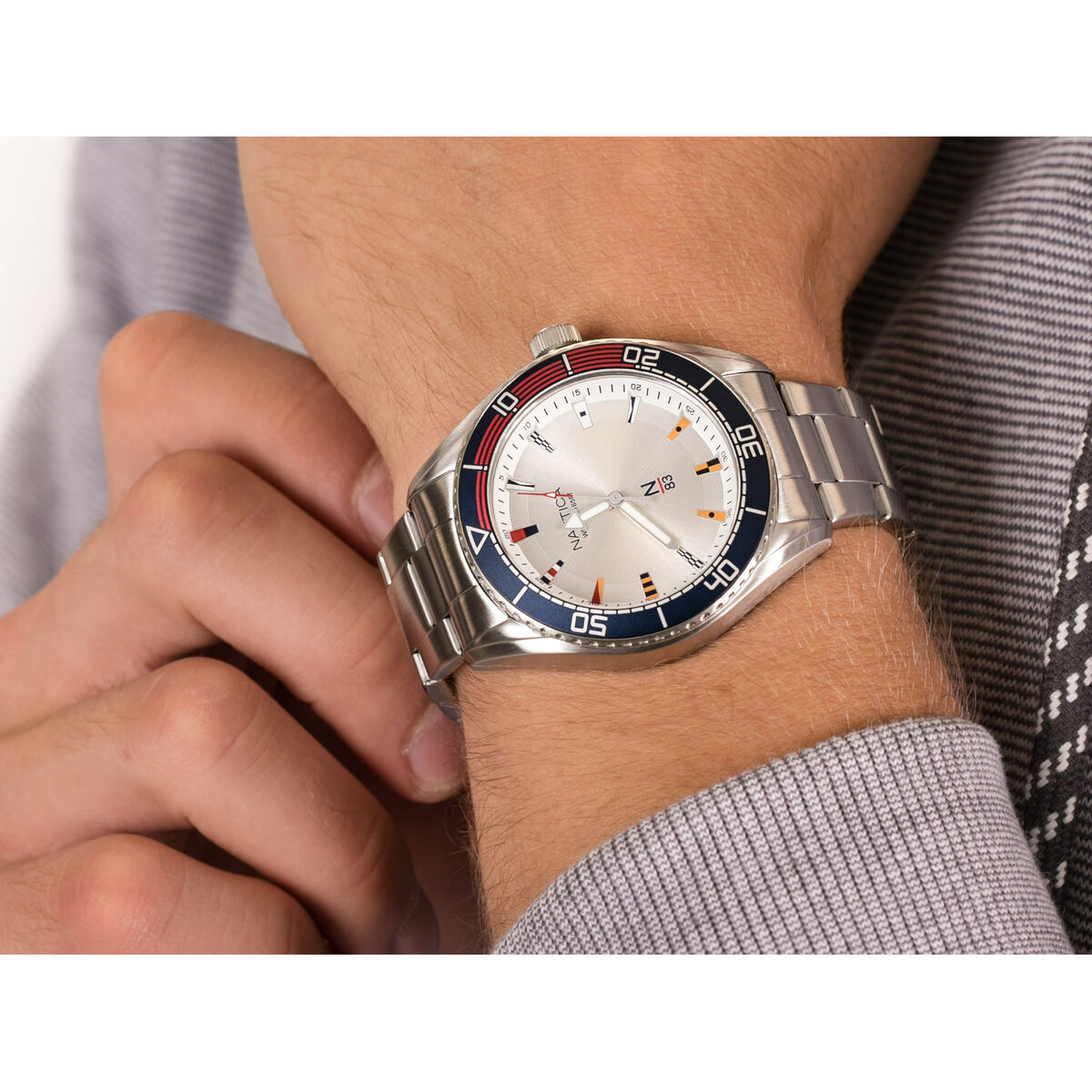 Herrklocka Nautica NAPFWS005 Silvrig (Ø 44 mm) - 4