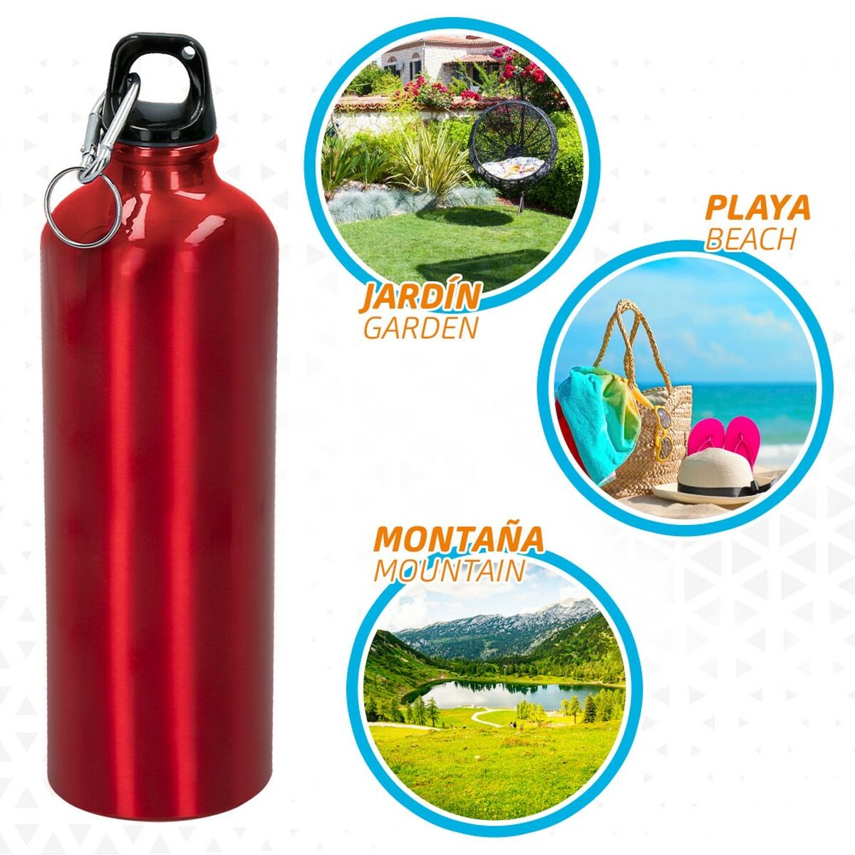 Vattenflaska Aktive 750 ml Karbinhake Aluminium 7 x 25 x 7 cm (24 antal) - 3